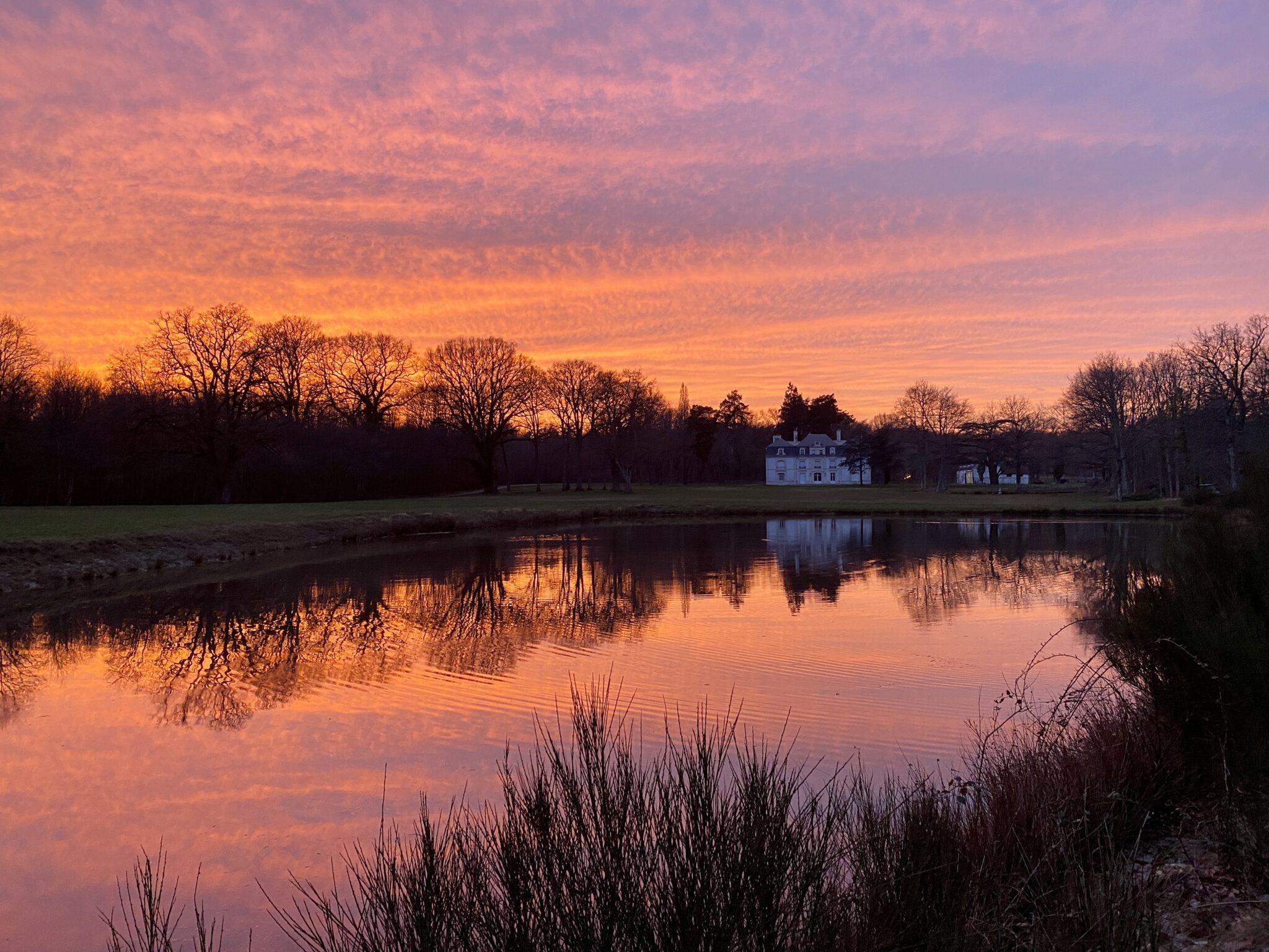 Etang au coucher du soleil